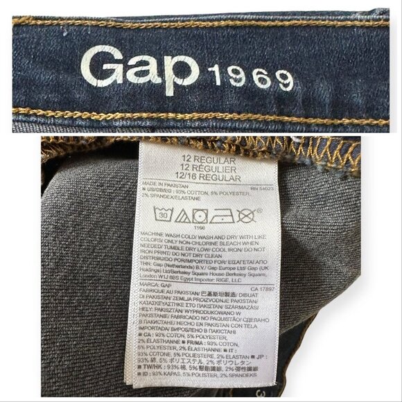 Gap 1969 Denim Pencil Skirt, Blue/Black, Size 12 regular - Picture 5 of 13